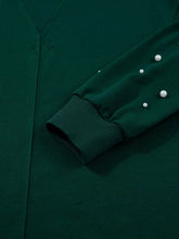 Pearl Embellished Drop Shoulder Pullover Elastic Waist Mini Skirt Set STYLE SOURCE