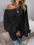 One Shoulder Ribbed Knit Sweater STYLE SOURCE