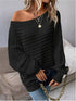 One Shoulder Ribbed Knit Sweater STYLE SOURCE