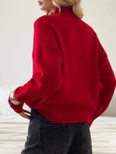 Mock Neck Dropped Shoulder Sweater STYLE SOURCE