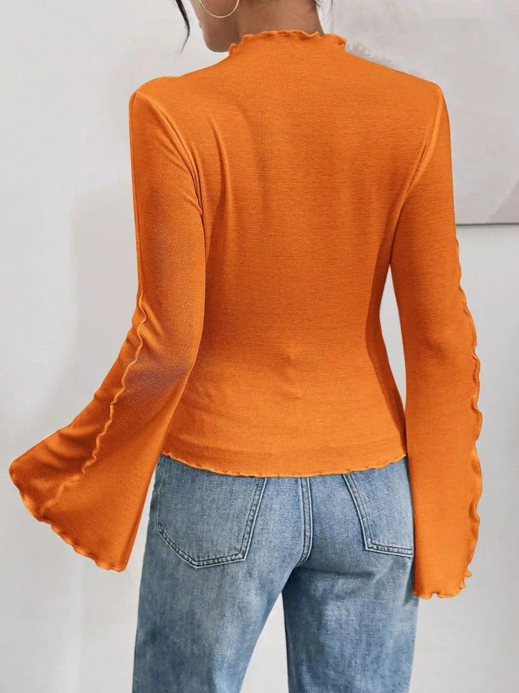 Lettuce Edge Flare Sleeve Top STYLE SOURCE