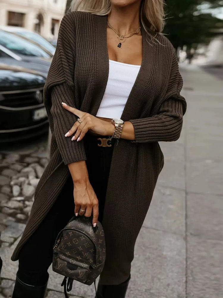Open Front Longline Knit Cardigan STYLE SOURCE