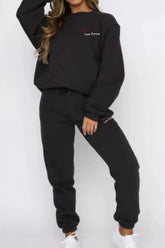 Round Neck Sweatshirt and Joggers Set STYLE SOURCE