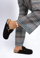 Ratiha Buckle Accent Slip-On Footbed Mules STYLE SOURCE