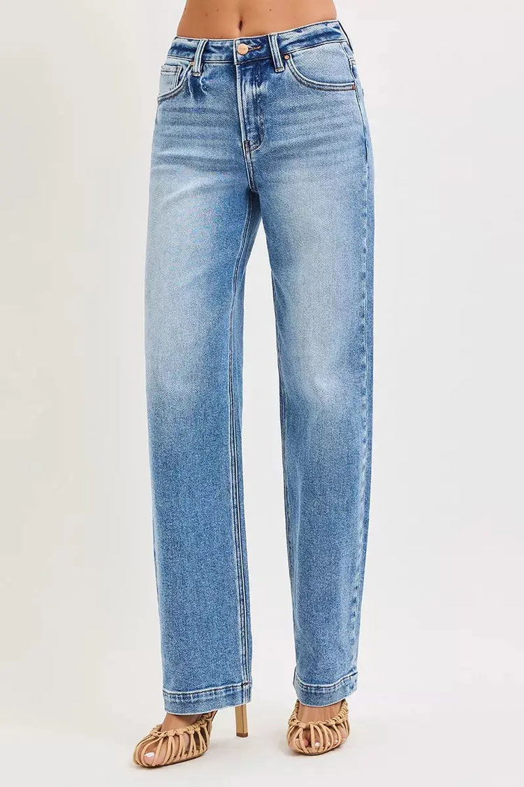 RISEN High Rise Wide Baggy Jeans STYLE SOURCE