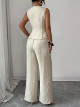 Sleeveless Peplum Top and Wide Leg Pants Set STYLE SOURCE