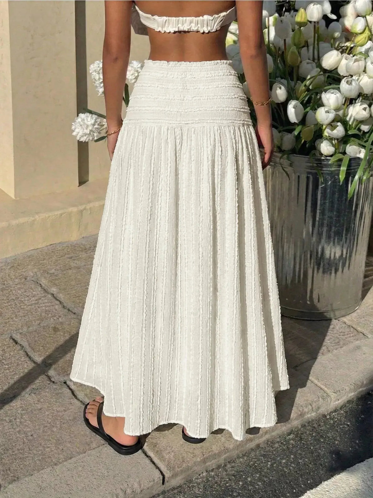 Textured A-Line Midi Skirt STYLE SOURCE