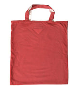 Prada Red Jersey Fabric Logo Shoulder Shopping Tote Bag STYLE SOURCE