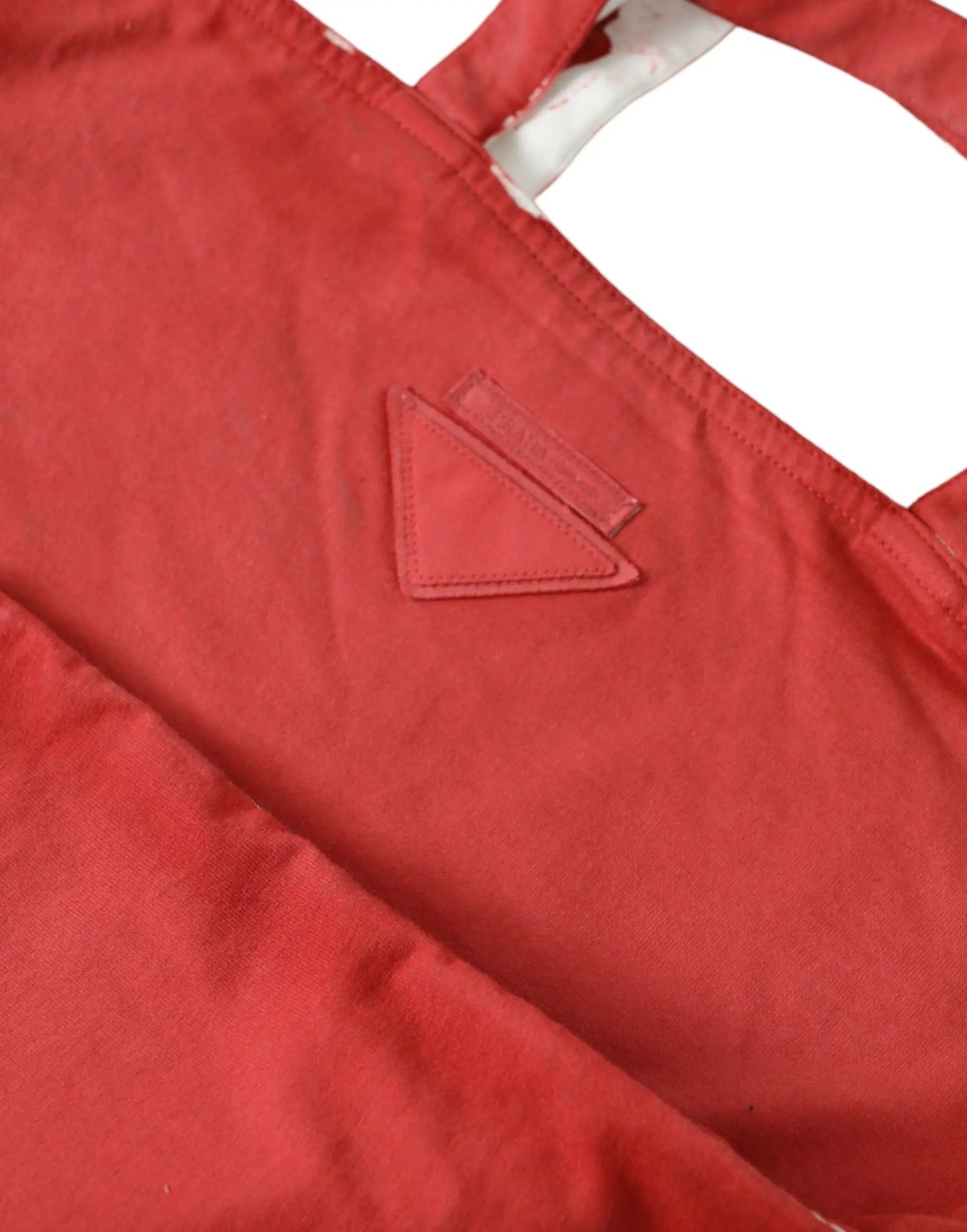 Prada Red Jersey Fabric Logo Shoulder Shopping Tote Bag STYLE SOURCE