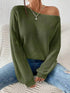 Single Shoulder Knit Sweater STYLE SOURCE