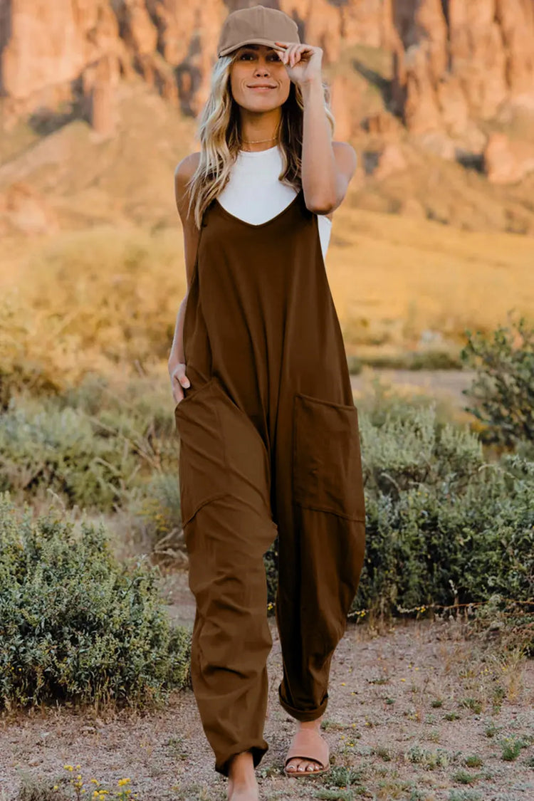 Double Take  V-Neck Sleeveless Jumpsuit with Pocket STYLE SOURCE