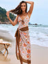 Printed Spaghetti Strap One-Piece Swimwear and Cover Up Swim Set STYLE SOURCE