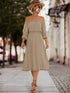 Frilled Off-Shoulder Flounce Sleeve Dress STYLE SOURCE