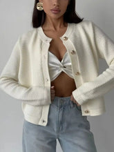 Button Up Texture Knit Cardigan STYLE SOURCE