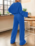 Ribbed Round Neck Top and Drawstring Pants Set STYLE SOURCE