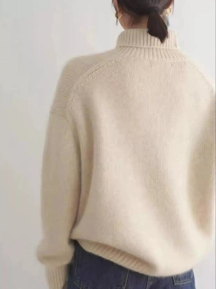 Turtleneck Dropped Shoulder Sweater STYLE SOURCE