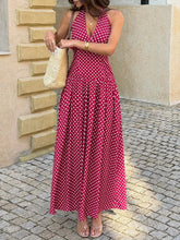 Polka Dot Halter Neck Maxi Dress STYLE SOURCE