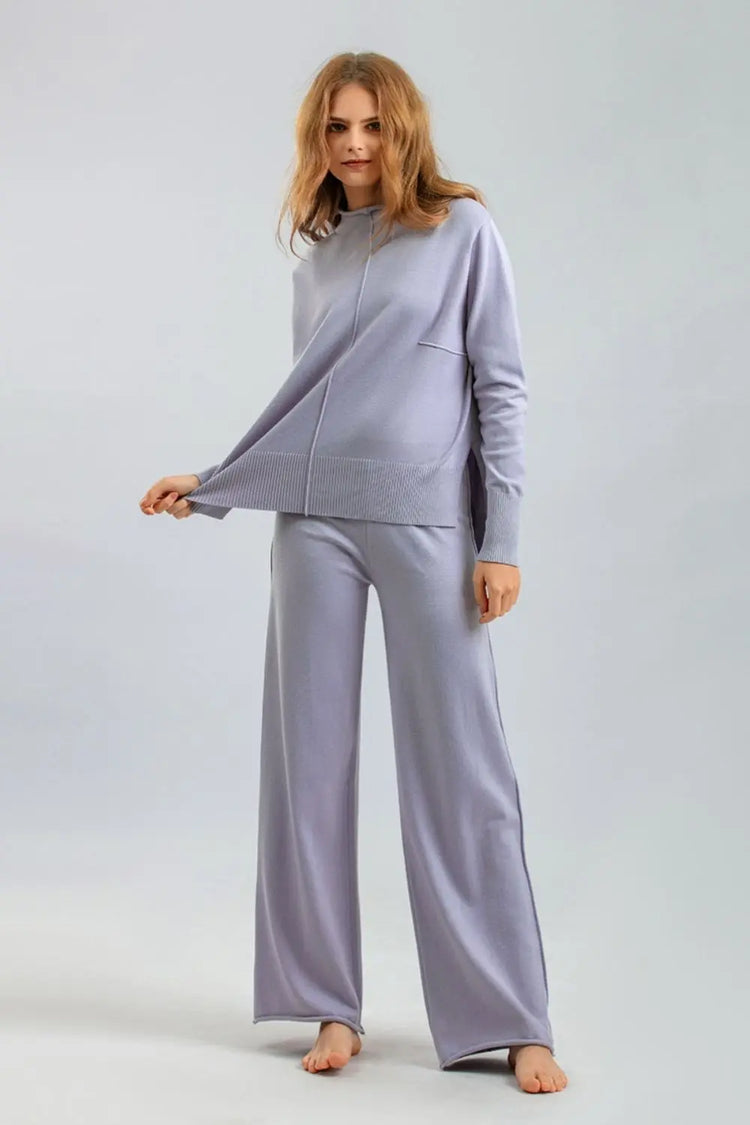 Basic Bae Mock Neck Long Sleeve Top and Pants Sweater Set STYLE SOURCE