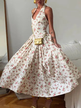 Floral Print Halter Neck Midi Dress STYLE SOURCE