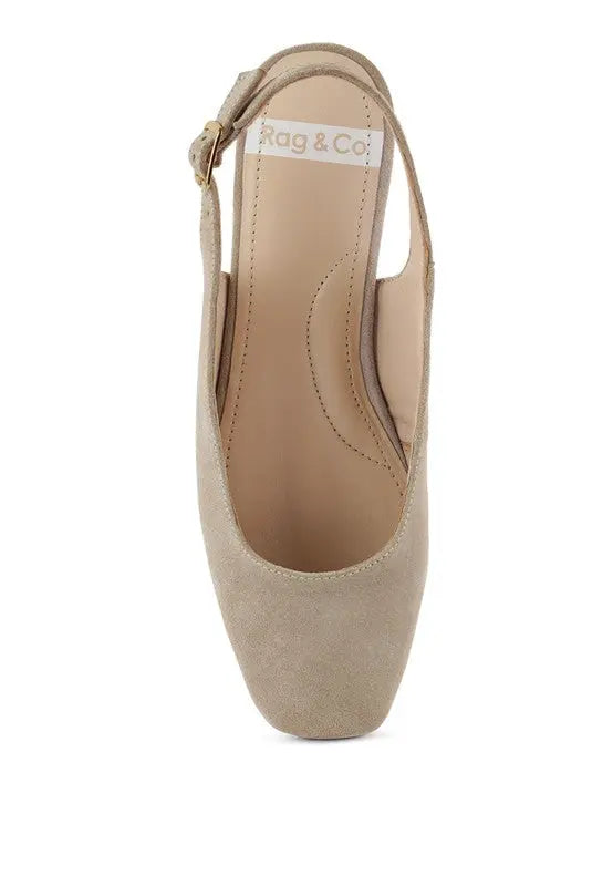 Sozani Genuine Suede Leather Slingback Flats STYLE SOURCE