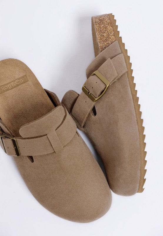 Ratiha Buckle Accent Slip-On Footbed Mules STYLE SOURCE