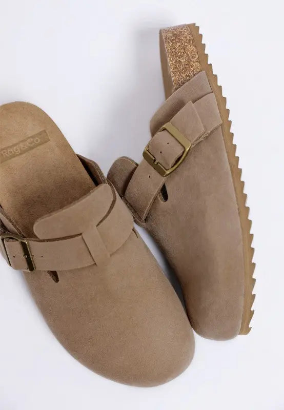 Ratiha Buckle Accent Slip-On Footbed Mules STYLE SOURCE