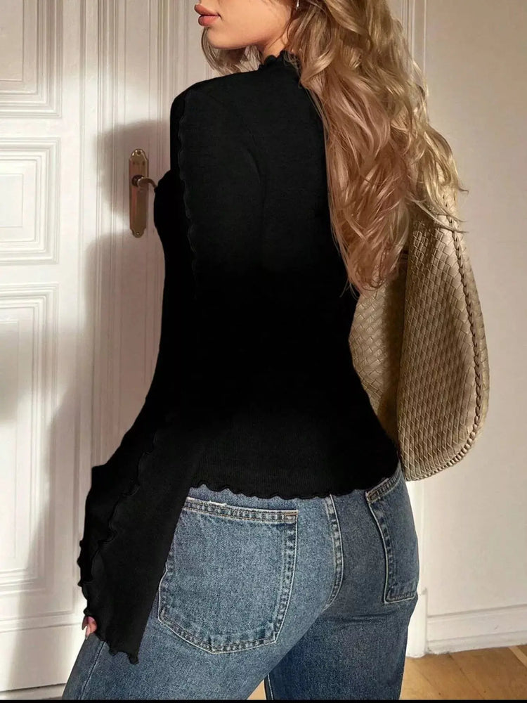 Lettuce Edge Flare Sleeve Top STYLE SOURCE