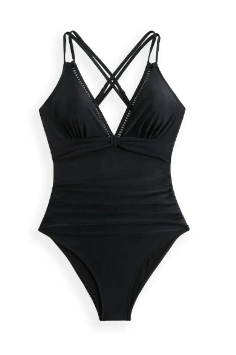 Double Spaghetti Strap One-Piece Swimwear STYLE SOURCE
