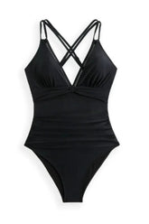 Double Spaghetti Strap One-Piece Swimwear STYLE SOURCE