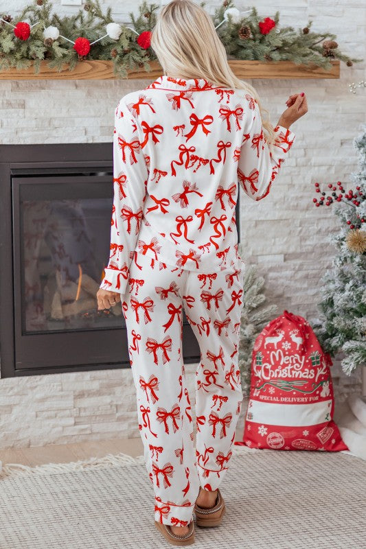 Christmas Bow Top and Pants Pajama Set STYLE SOURCE