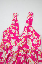 Rose Floral V Neck Crisscross Backless Maxi Dress STYLE SOURCE