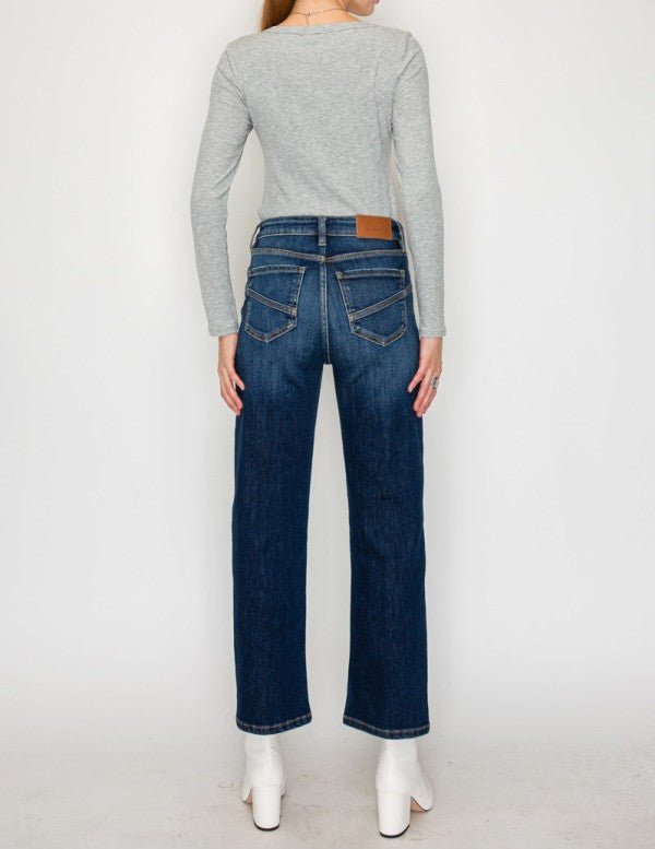 AT1029STD - High Rise Ankle Straight Jeans - Weste STYLE SOURCE