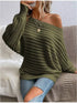 One Shoulder Ribbed Knit Sweater STYLE SOURCE