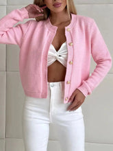 Button Up Texture Knit Cardigan STYLE SOURCE