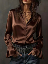 Button Up Flounce Sleeve Shirt STYLE SOURCE