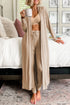 Open Front Long Sleeve Cardigan and Pants Lounge Set STYLE SOURCE