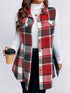 Honey Plus Size Pocketed Plaid Button Up Vest Coat STYLE SOURCE