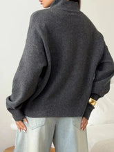 Mock Neck Dropped Shoulder Sweater STYLE SOURCE