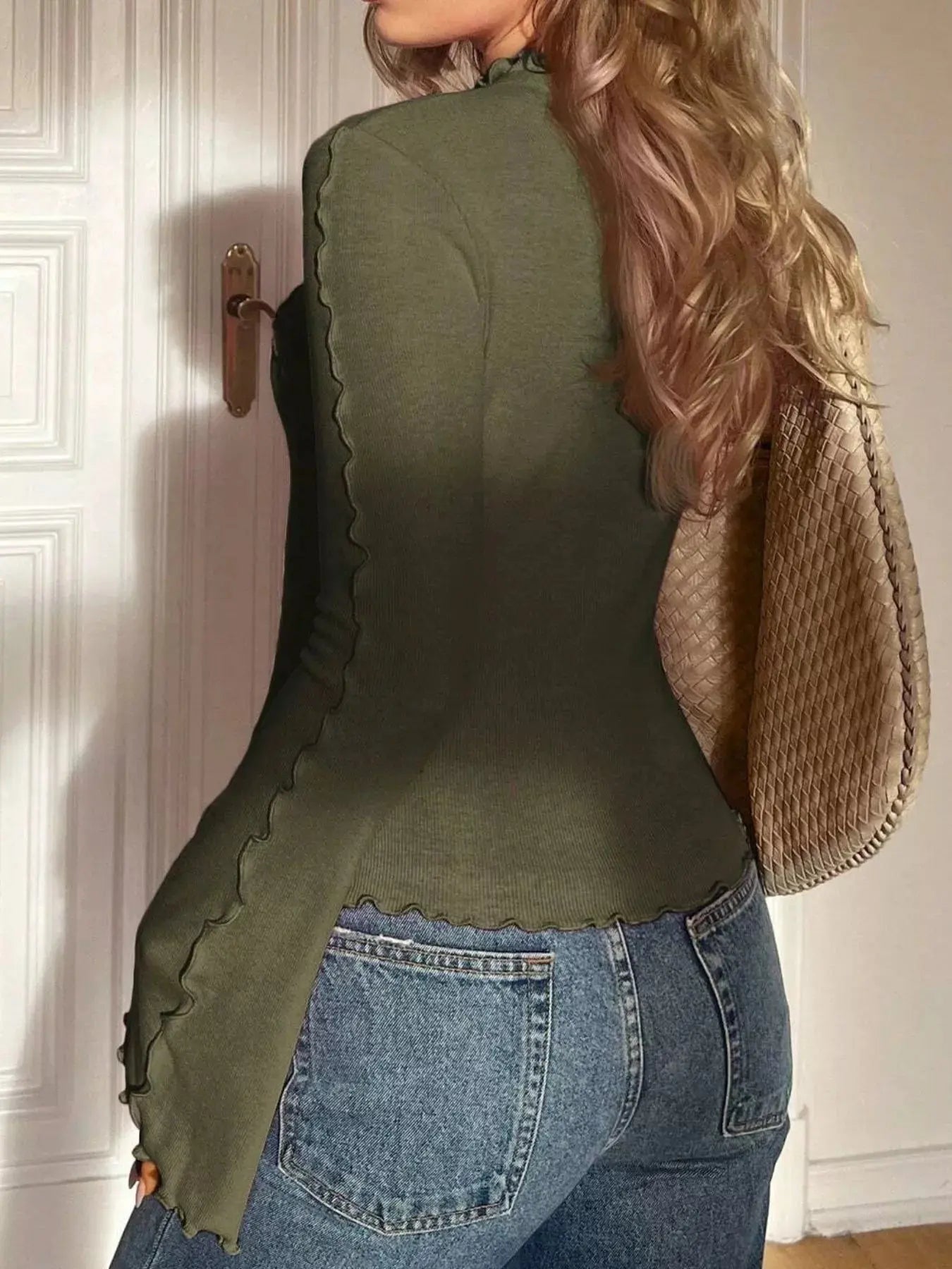 Lettuce Edge Flare Sleeve Top STYLE SOURCE