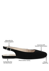 Sozani Genuine Suede Leather Slingback Flats STYLE SOURCE