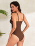 V-Neck Spaghetti Strap One-Piece Swimwear STYLE SOURCE