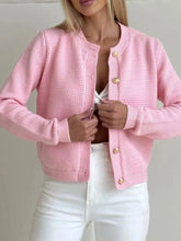 Button Up Texture Knit Cardigan STYLE SOURCE