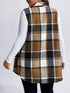 Honey Plus Size Pocketed Plaid Button Up Vest Coat STYLE SOURCE