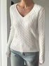 Cable-Knit V-Neck Sweater STYLE SOURCE