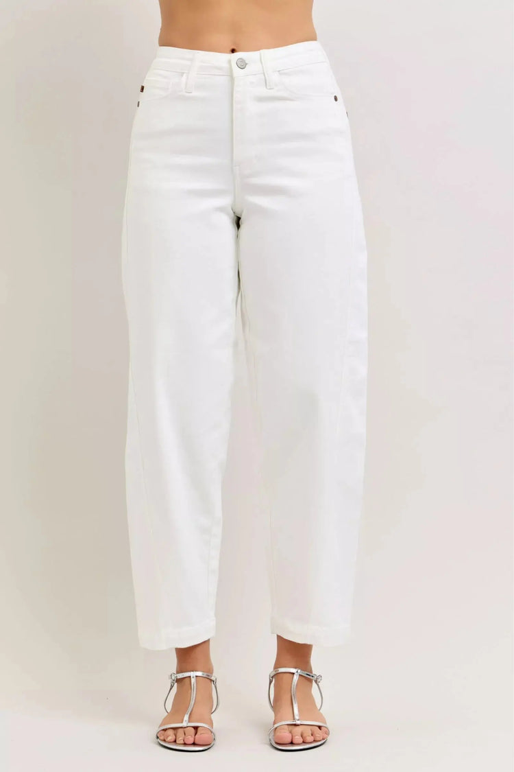Judy Blue High-Waisted Rigid Magic Panel Barrel Jeans STYLE SOURCE