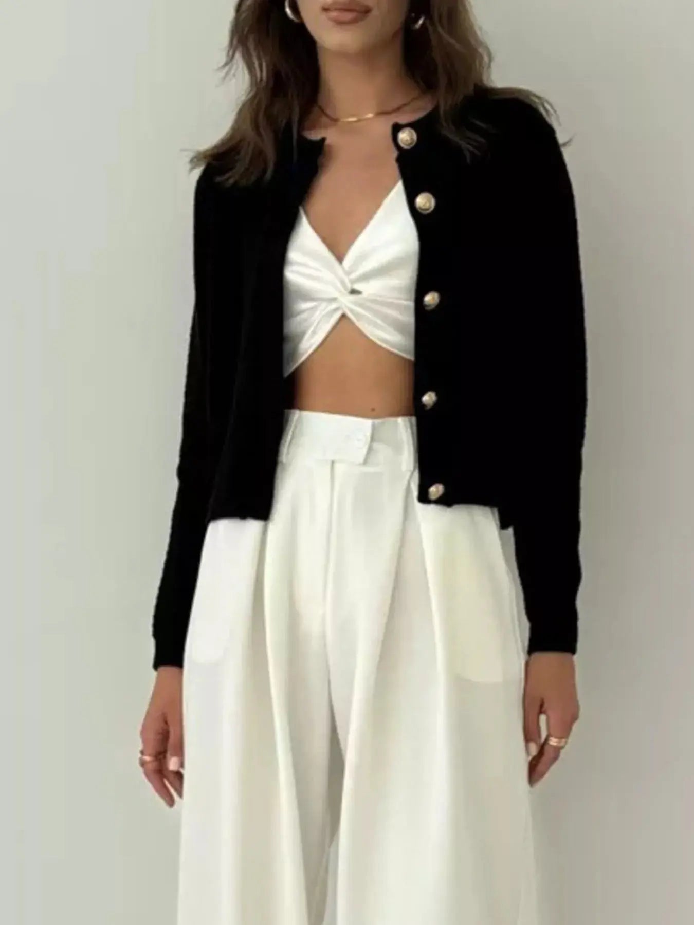 Button Up Texture Knit Cardigan STYLE SOURCE