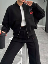 Zip Up Dropped Shoulder Outerwear and Pants Set STYLE SOURCE