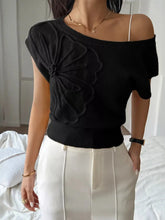 Flower One Shoulder Sweater STYLE SOURCE