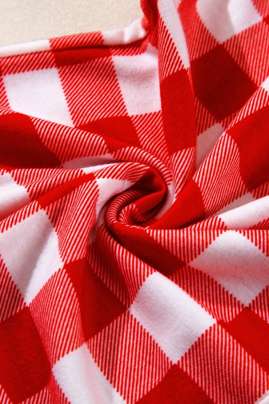 Christmas Plaid Contrast Trim Pajama Set STYLE SOURCE