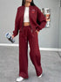 Zip Up Dropped Shoulder Outerwear and Pants Set STYLE SOURCE